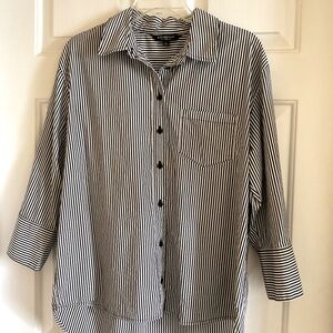 Liverpool Black and White Striped Shirt